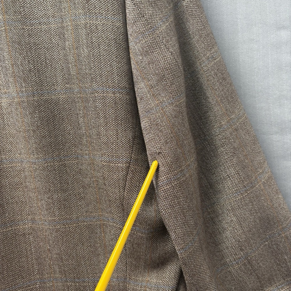 Lauren Ralph Lauren Mens 43R Tweed Blazer Coat Brown Plaid Windowpane 100% Wool - Picture 16 of 16